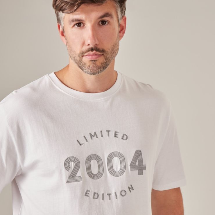 Personalised Men's White Limited Edition Birth Year T-Shirt