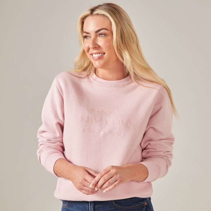 Personalised Pink Bridesmaid Sweatshirt