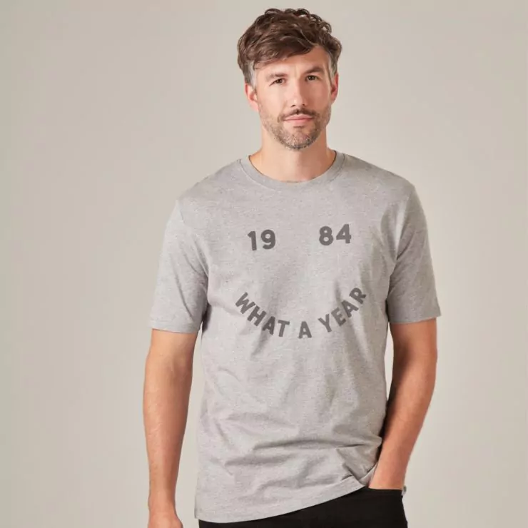 Personalised Grey Black What a Year T-Shirt