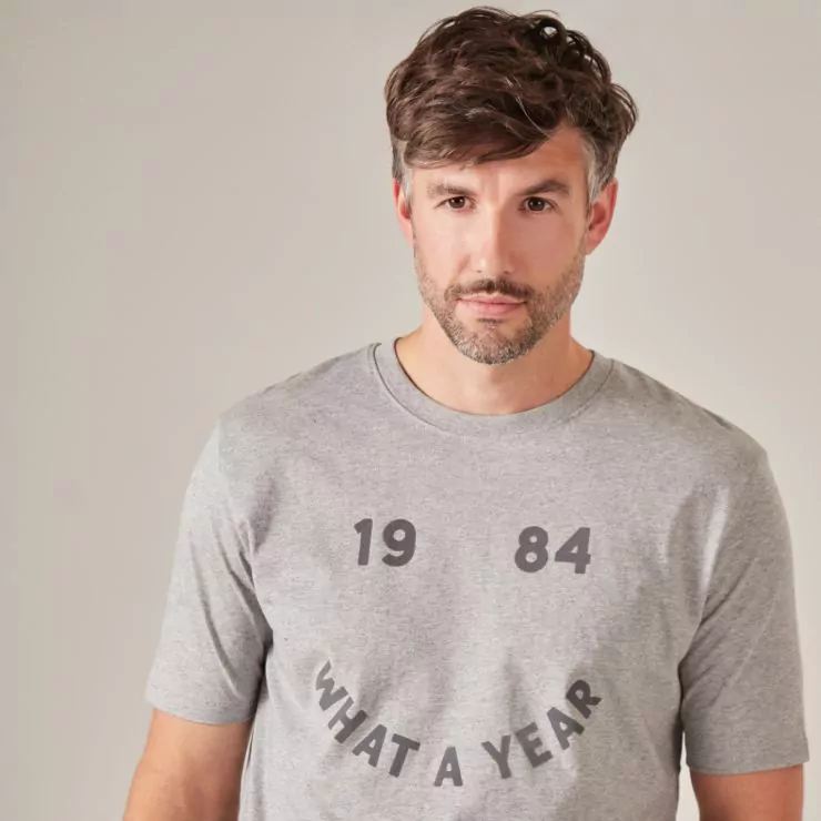 Personalised Grey Black What a Year T-Shirt