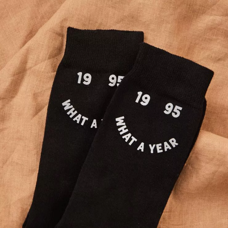 Personalised What a Year Black Socks