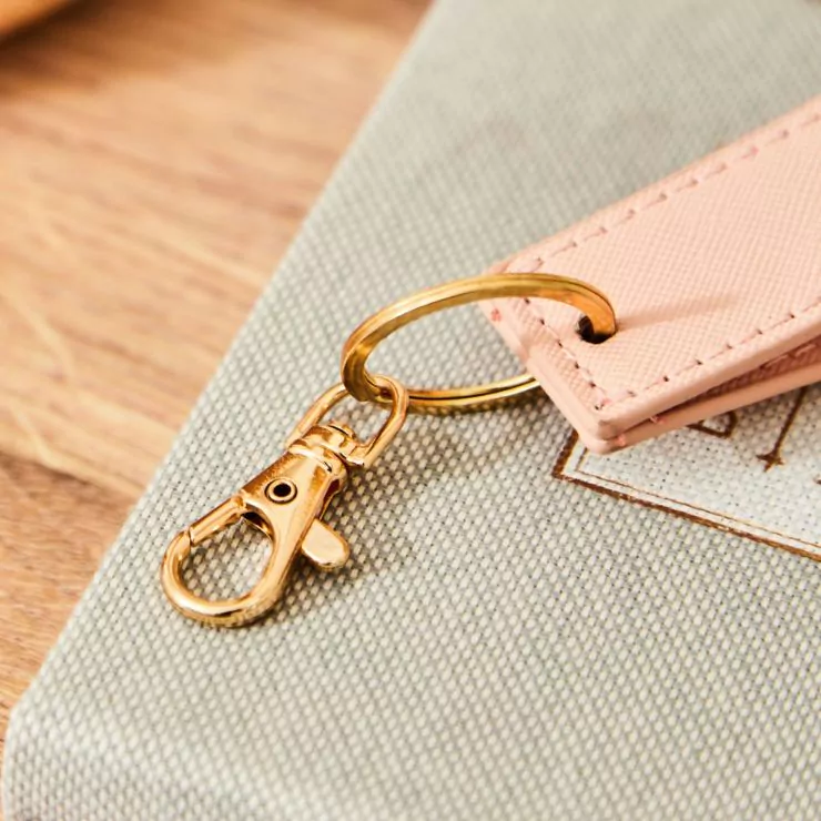 Personalised Embossed Pink Keyring