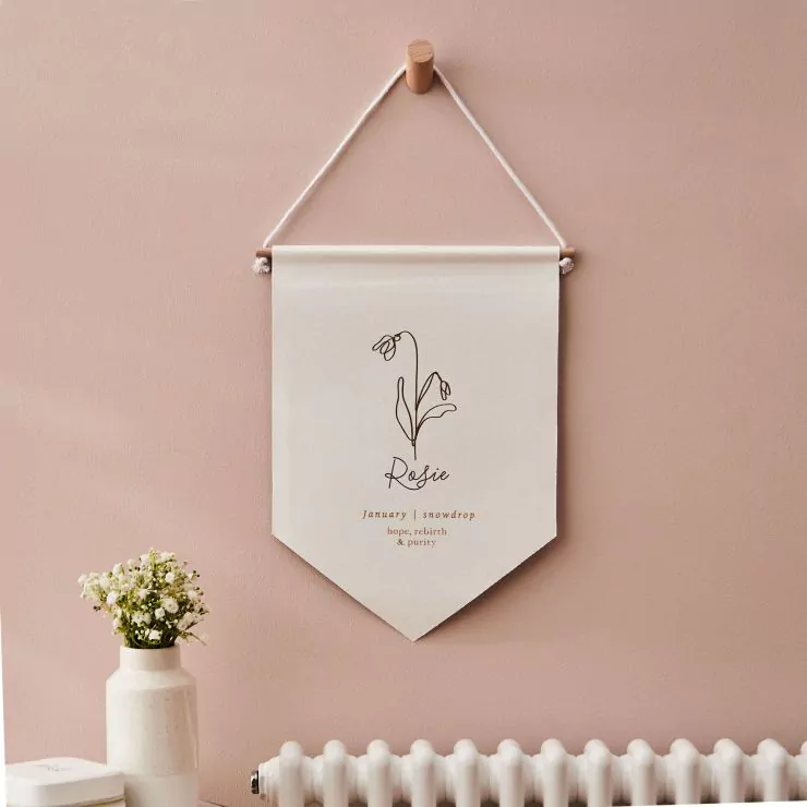 Personalised Birth Flower Wall Hanging