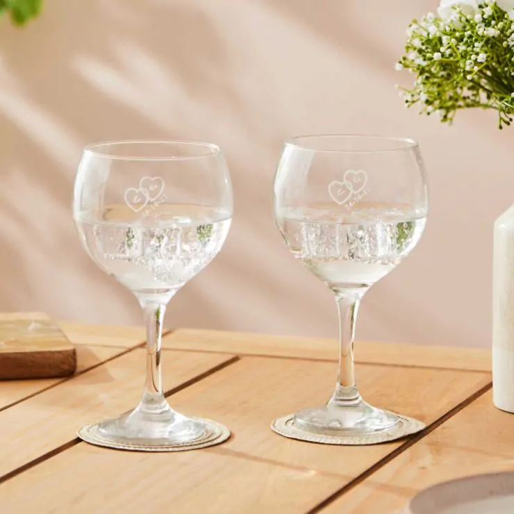 Personalised Couples Initials Gin Glass Set