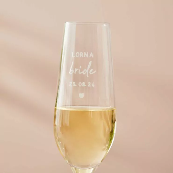 Personalised Bride Crystal Champagne Flute